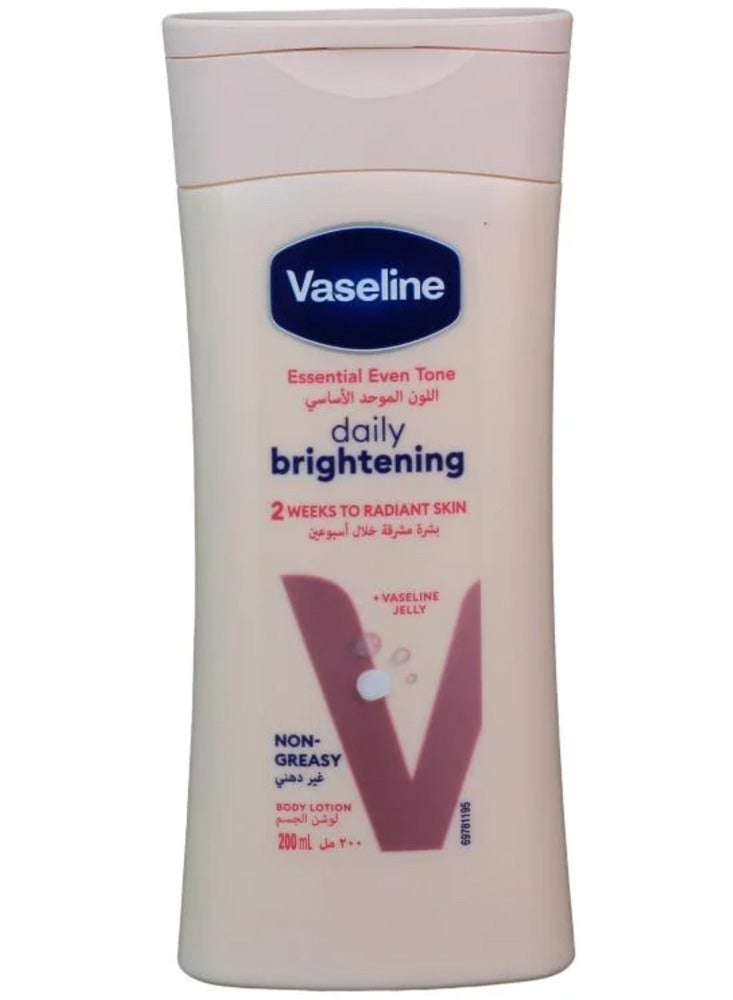Even Tone Daily Brightening Body Lotion - Radiant Skin in 2 Weeks with Vaseline Jelly - 200ml