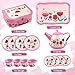 D-FantiX DFantiX Kids Tea Set for Little Girls 15Pcs Pink Tin Tea Party Set for Toddlers Afternoon Tea Time Playset with Metal Teapots Tea Cups Play Dishes Princess Toys Gifts with Carry Case - Image 4