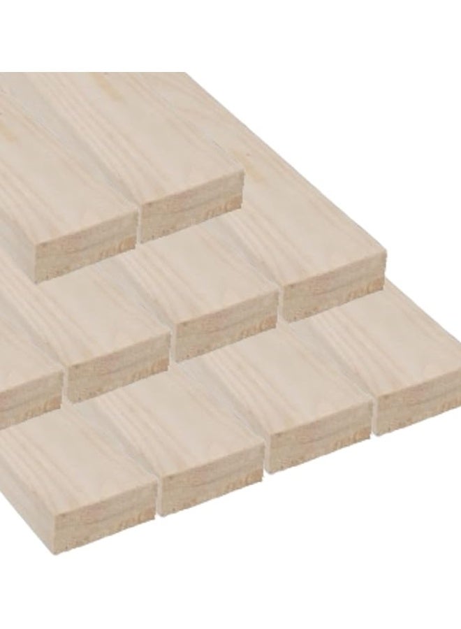 عبوة من 10 ألواح خشب صنوبر طبيعي صلب (خشب لين) مقاس 750 × 30 × 16 مم للأشغال اليدوية والرسم والدهان ومشاريع DIY