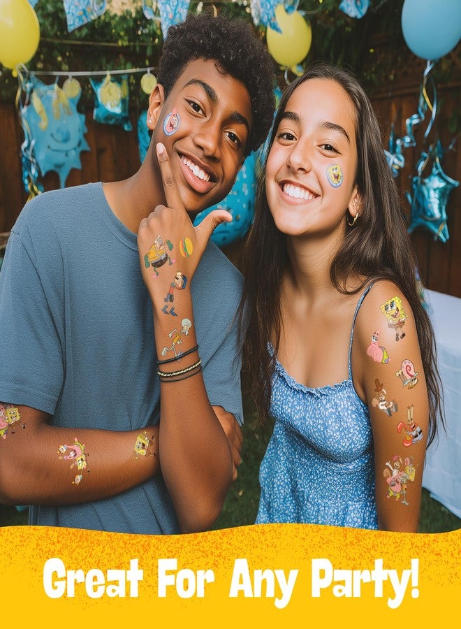 SAVVi SpongeBob SquarePants Temporary Tattoos - 200 Count | Party Favors for Kids, Birthday Decorations, Waterproof, Skin-Safe, Easy to Apply & Remove, Nickelodeon - Image 3