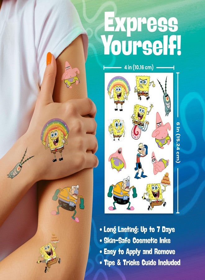 SAVVi SpongeBob SquarePants Temporary Tattoos - 200 Count | Party Favors for Kids, Birthday Decorations, Waterproof, Skin-Safe, Easy to Apply & Remove, Nickelodeon - Image 4
