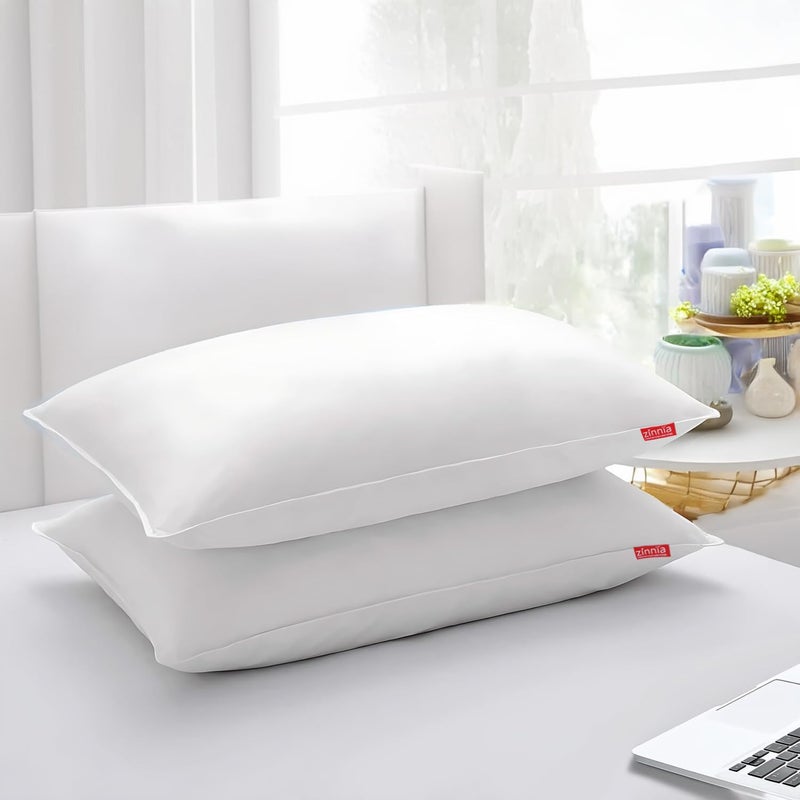 Zinnia Comfort Soft Microfiber Pillow White Basic Size 41 x 61 CM Pack of 2 - Image 1