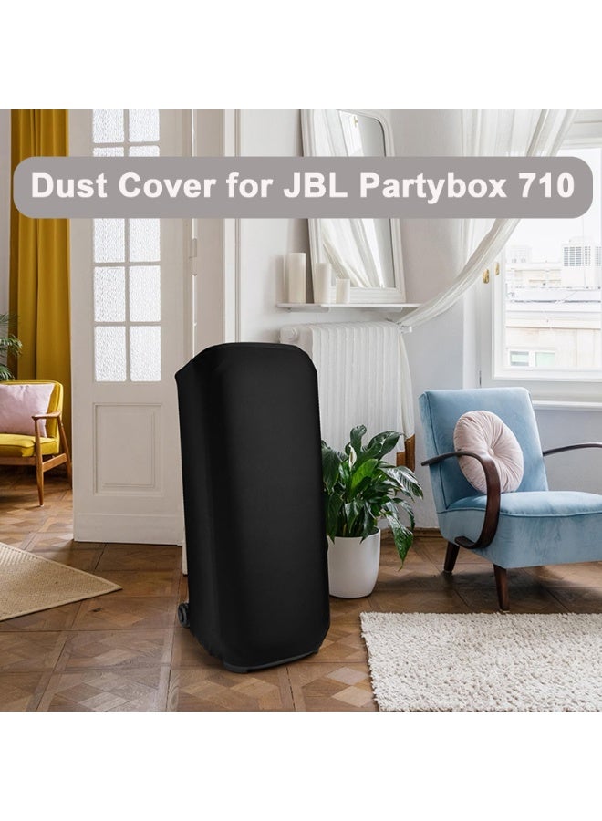 Dust Cover Protective Case for JBL Partybox 710, Portable Party Speaker Stretch Speaker Cover Dust Case with Elastic Band Speaker Case Slip Sleeve (Black) - Image 2