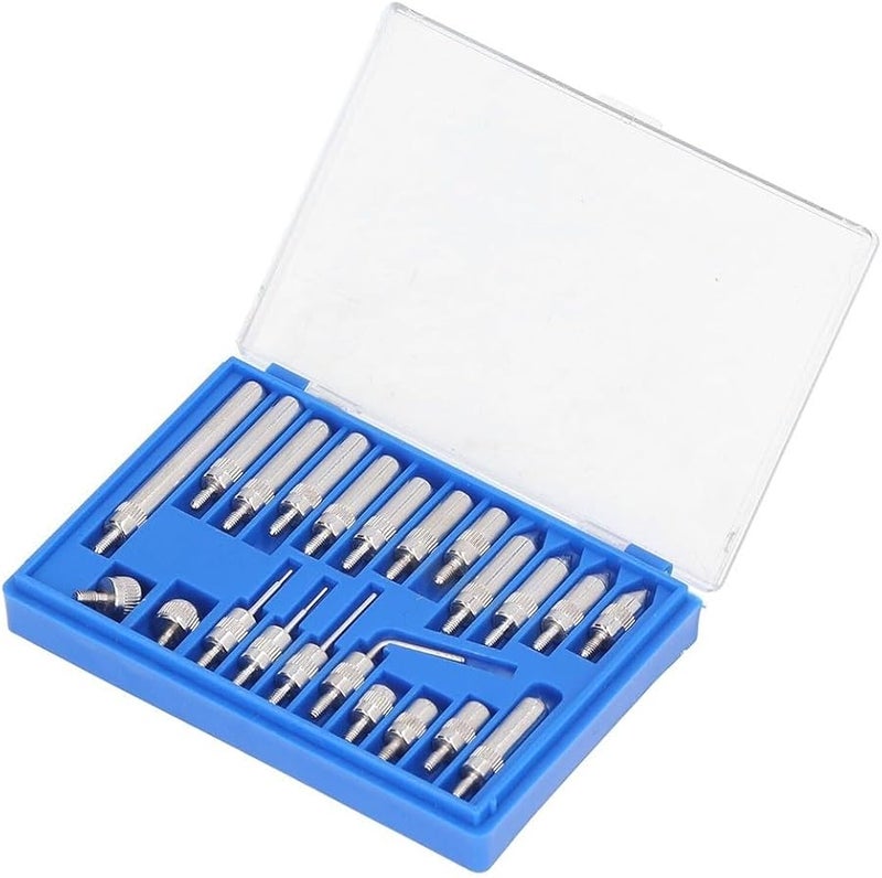 Carbide Dial Indicator Tips 22Pcs UNF 4 48 Threads with Blue Storage Box - Image 1