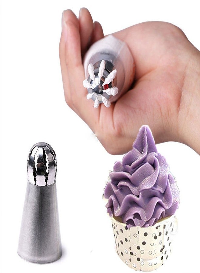ZERONE Russian Piping Tips Set, 3 Pcs Stainless Steel Icing Tips Flower Frosting Nozzles Reusable Piping Nozzles for Cake Cupcake Decorating Supplies Baking Tools Kit - Image 3
