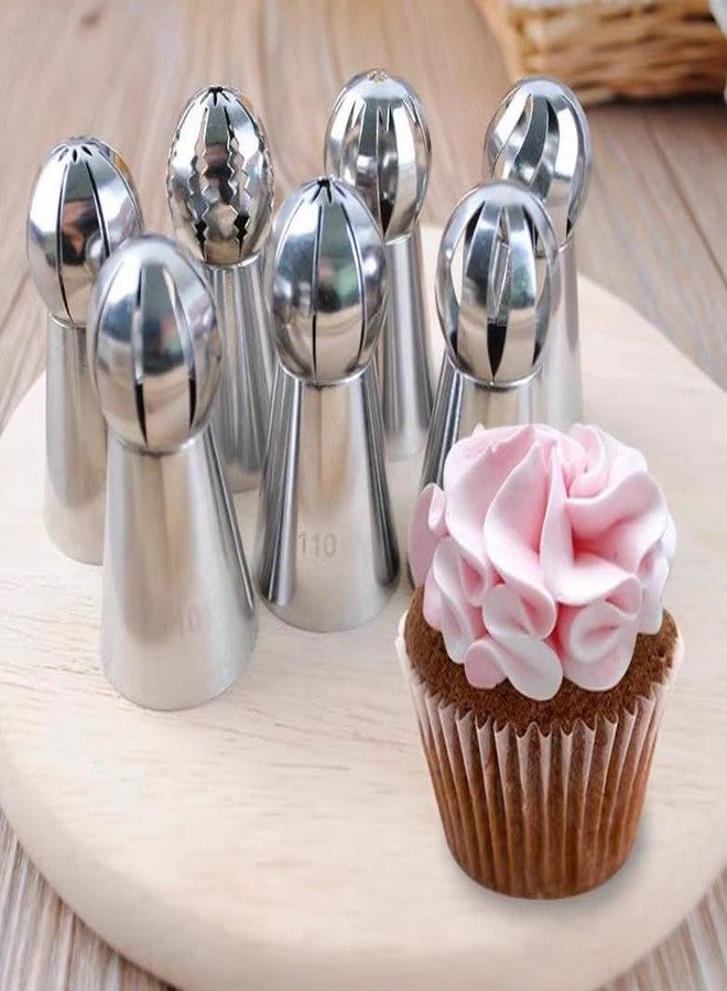 ZERONE Russian Piping Tips Set, 3 Pcs Stainless Steel Icing Tips Flower Frosting Nozzles Reusable Piping Nozzles for Cake Cupcake Decorating Supplies Baking Tools Kit - Image 2