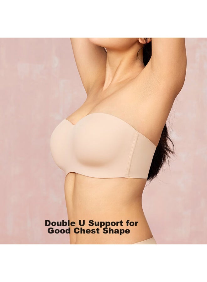 Mushroom Home Guniangjia Strapless Bra, Non-slip, Seamless, Women's Bandeau Bra, Invisible, Push-up, Plus Size, Supportive Cup, Bra, Makes Large Breasts Appear Smaller  - Image 4