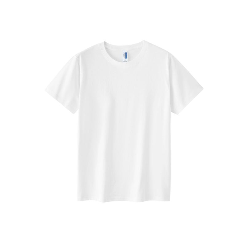 Amazon Cross-border 150g Combed Cotton Crewneck Short-sleeved T-shirt Mens Solid Color Loose Fashion Brand Work Clothes Printing White