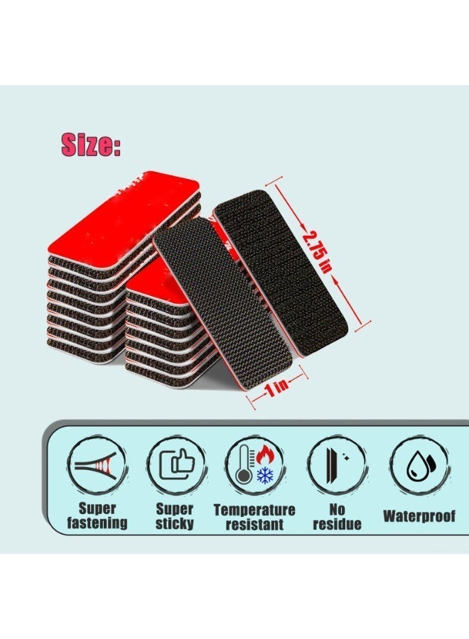 OSHIMA 20 Sets Heavy Duty Hook and Loop Strips, Velcro Tape, No Residue, Heat and Cold Resistant, Suitable for Car Floor Mats, Home, and Office (25 * 70 mm) - Image 2
