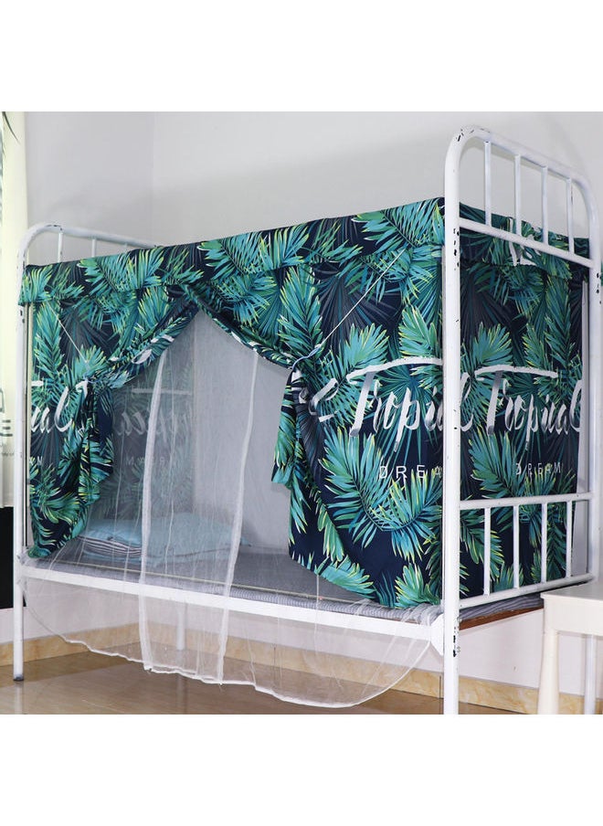 Y&D Upper Deck Curtain With Leaf Design Cotton Green/Blue 195 x 90 115cm  - Image 1