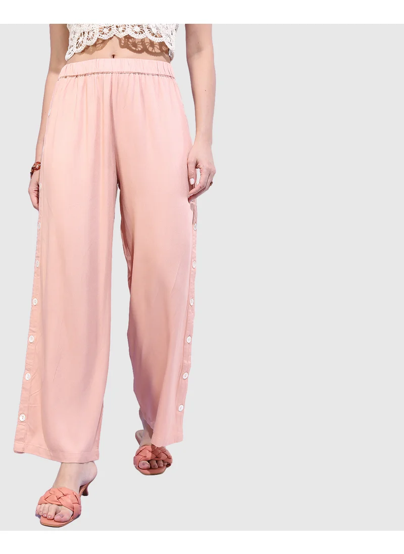 مرفوعة Rose Cloud Women Flared Casual Solid Regular Flared Pants