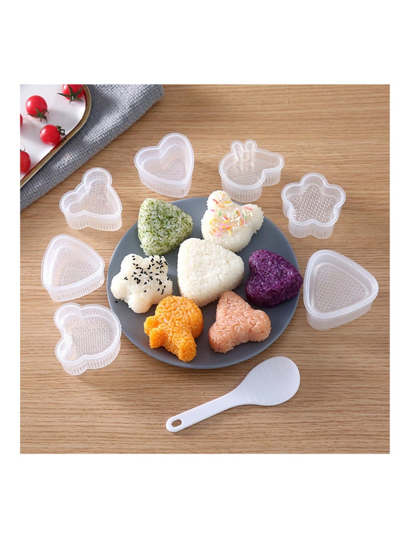SYOSI Rice Ball Mold, 8 Pcs Onigiri Mold Set, Rice Ball Maker Shake, Sushi Making Kit, Triangle Rice Ball Maker Sushi Mold Maker Press for Kids Lunch Bento and Home DIY - Image 1