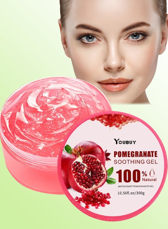 YOUBUY 300g Pomegranate Soothing Gel Moisturize Hydrate Skin Fresh Oil Free and Fast Absorption Antioxidant Pomegranate Gel for Face and Skin Nourish Smooth and Deep Hydration Antifungal Cream - Image 1