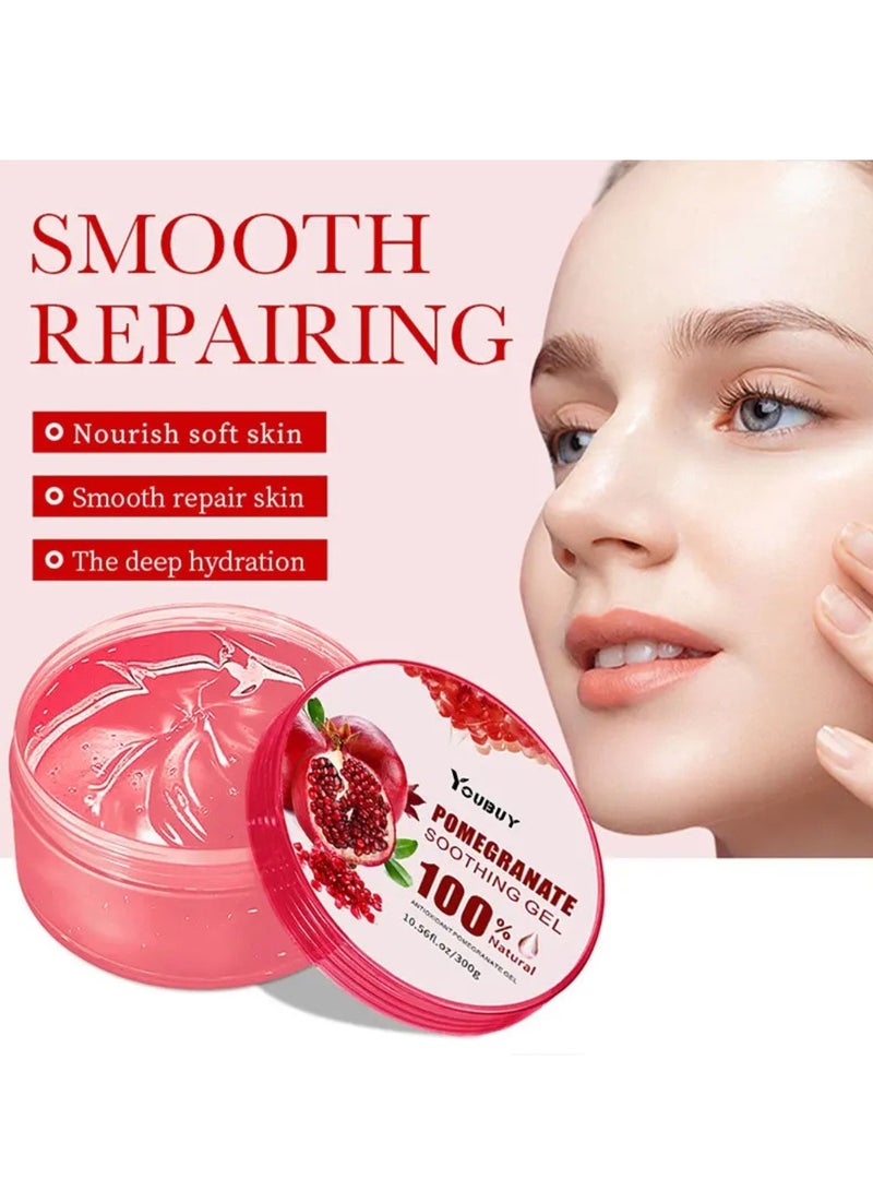 YOUBUY 300g Pomegranate Soothing Gel Moisturize Hydrate Skin Fresh Oil Free and Fast Absorption Antioxidant Pomegranate Gel for Face and Skin Nourish Smooth and Deep Hydration Antifungal Cream - Image 5