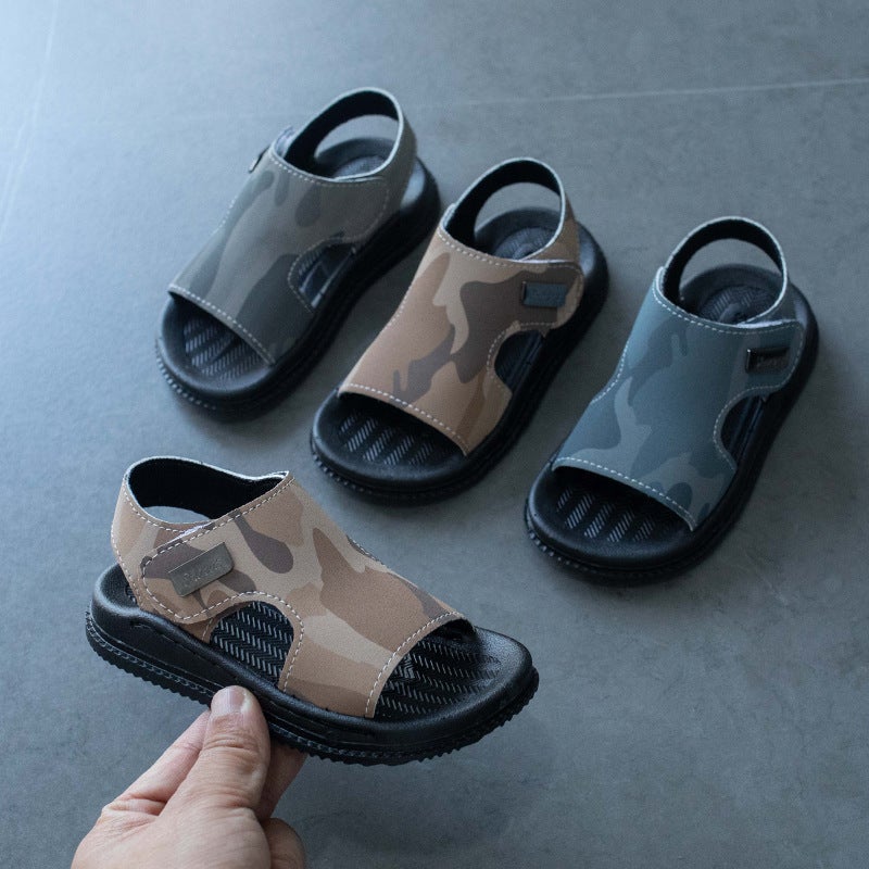 Children''s Sandals Men''s Summer 1-16 Years Old Children''s Leather Beach Shoes Non-slip Wear-resistant Soft Bottom Soft Surface - Image 2