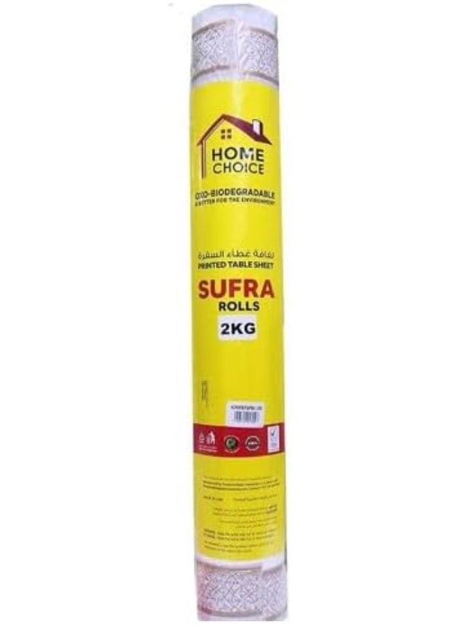HOME CHOICE 2 KG Sufra Roll, Size 100x130 cm, Disposable Printed Sufra Roll Table Cover, Perforated Plastic - Image 5
