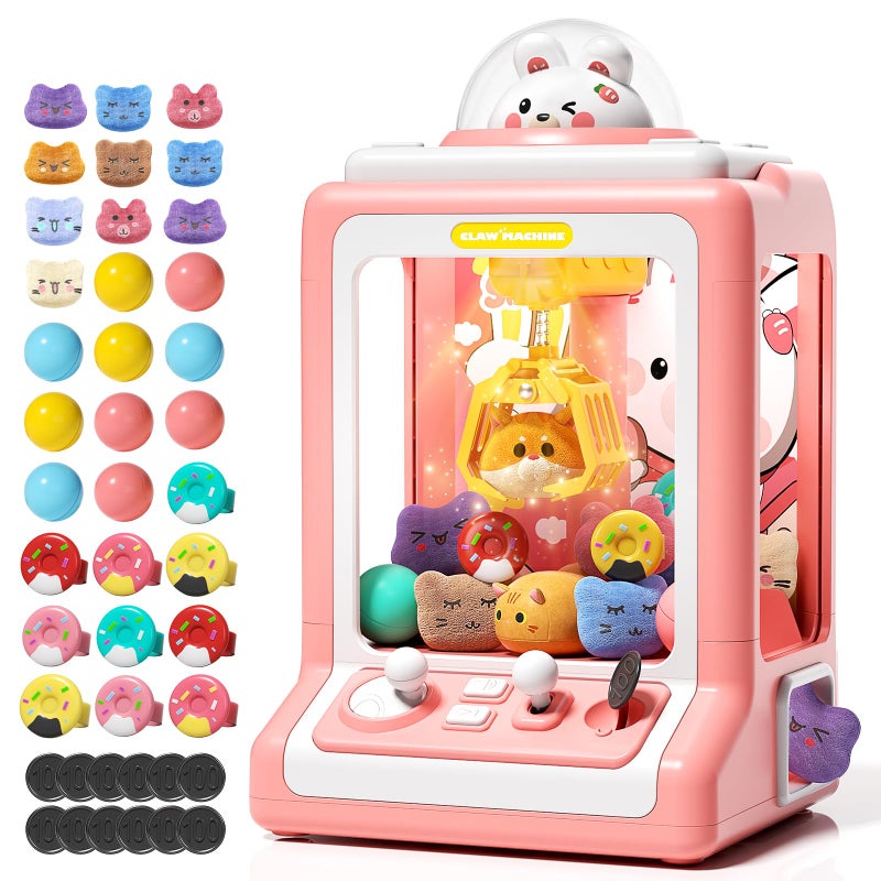 Jovow Claw Machine for Kids Mini Vending Machine with Volume Control Music Electronic Rabbit Prize Dispenser Toys with 30 Prizes Plush Eggs Party Birthday Gifts for Girls Age 3 4 5 68 - Image 2