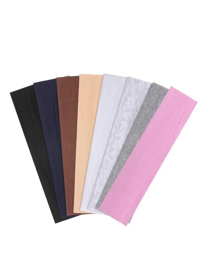 Generic 8PCS Non Slip Fashion Sports Hair Bands, Soft Cotton Fabric Stretch Headbands for Man Women for Exercise, Yoga and Running  - Image 1