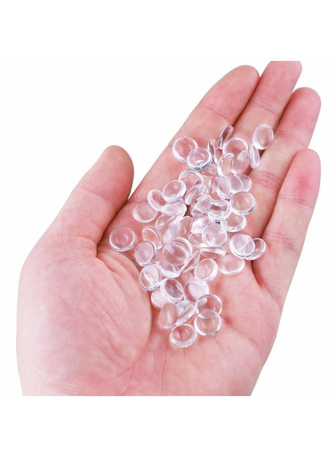 Hautoco 200pcs 10mm Glass Cabochons Round Clear Cabochons Dome Tiles for Earring Necklace Pendant Ring Keychain DIY Craft Jewelry Making - Image 2