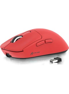 Attack Shark X3 Wireless Gaming Mouse 49G Ergonomic Computer Mouse Triple Modes Paw3395 26K Dpi Optical Sensor 200H Battery Life Programmable Buttons Gaming Accessories For Pc Laptop Mac Red