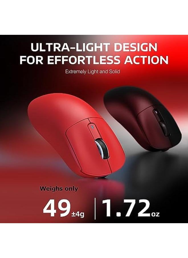 erorex - Attack Shark X3 Wireless Gaming Mouse 49G Ergonomic Computer Mouse Triple Modes Paw3395 26K Dpi Optical Sensor 200H Battery Life Programmable Buttons Gaming Accessories For Pc Laptop Mac Red - Image 1