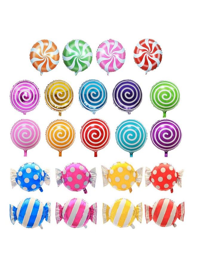 Oiuros 42 Pcs 18" Sweet Candy Balloons Round Lollipop Balloon Birthday Wedding Party Balloons Party Supplies - Image 1