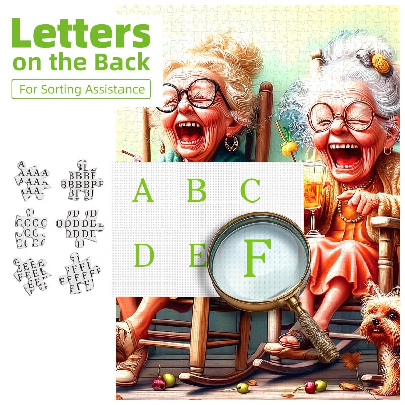 Blueforest Puzzles for Adults 500 Pieces Vibrant Friendship Cozy Rocking Chairs Jigsaw Puzzles Yorkshire Terrier & Colorful Cocktails Wall Decor for Living Room Bedroom for Nature Lovers - Image 3