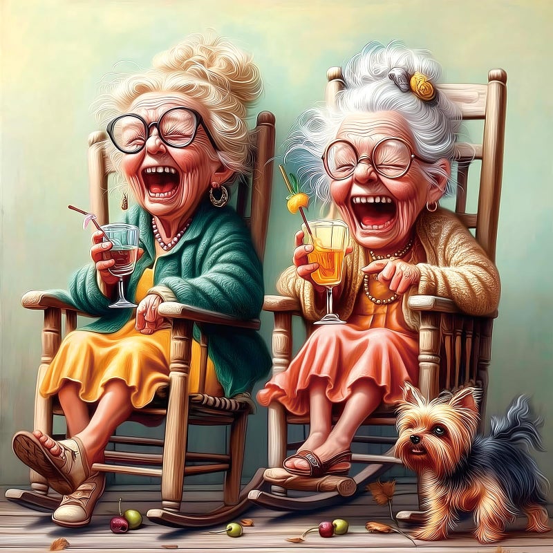 Blueforest Puzzles for Adults 500 Pieces Vibrant Friendship Cozy Rocking Chairs Jigsaw Puzzles Yorkshire Terrier & Colorful Cocktails Wall Decor for Living Room Bedroom for Nature Lovers - Image 1