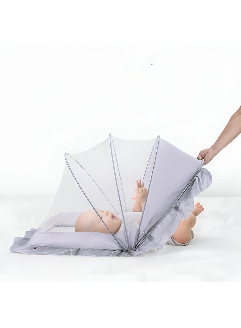 VIO Foldable Baby Mosquito Sleep Net For Infants Babies Portable Comfortable Easy Use Flies Insects Bugs Net for Bed Cot Crib Mat Carpet Indoor Outdoor Travel 125 60 55 CM - Image 1