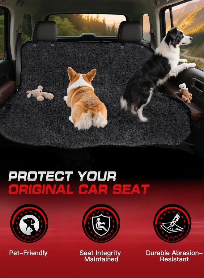 TESFEEL Waterproof Towel Back Seat Cover for Car, Truck, Van & SUV - Durable Rear Bench Seat Cover for Kids & Dogs, Seat Back Protector Easy to Install (Black) - Image 3