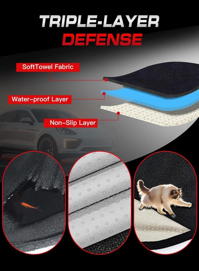 TESFEEL Waterproof Towel Back Seat Cover for Car, Truck, Van & SUV - Durable Rear Bench Seat Cover for Kids & Dogs, Seat Back Protector Easy to Install (Black) - Image 2