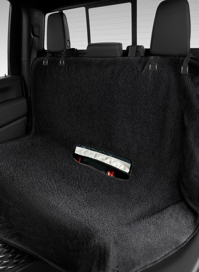TESFEEL Waterproof Towel Back Seat Cover for Car, Truck, Van & SUV - Durable Rear Bench Seat Cover for Kids & Dogs, Seat Back Protector Easy to Install (Black) - Image 1