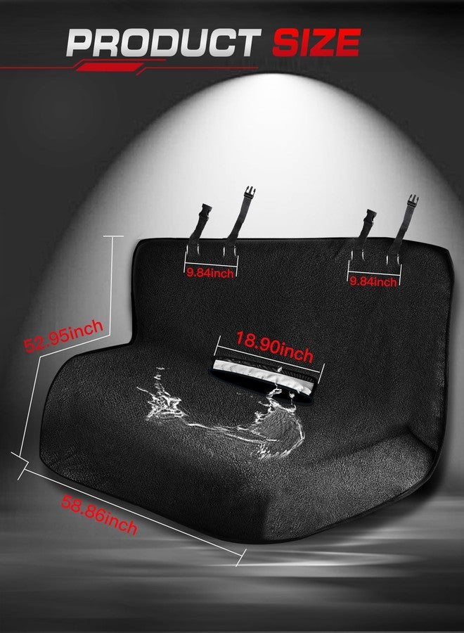 TESFEEL Waterproof Towel Back Seat Cover for Car, Truck, Van & SUV - Durable Rear Bench Seat Cover for Kids & Dogs, Seat Back Protector Easy to Install (Black) - Image 5