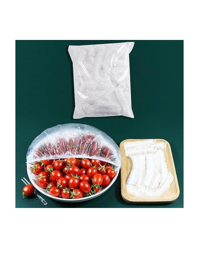 Reusable Fresh Keeping Food Bags - 200 Pack Elastic Food Storage Lids, Universal Stretchy Rubber Bowl Lids, Kitchen Supplies for Fruit/Vegetable/Meat/Food Preservation - Image 2