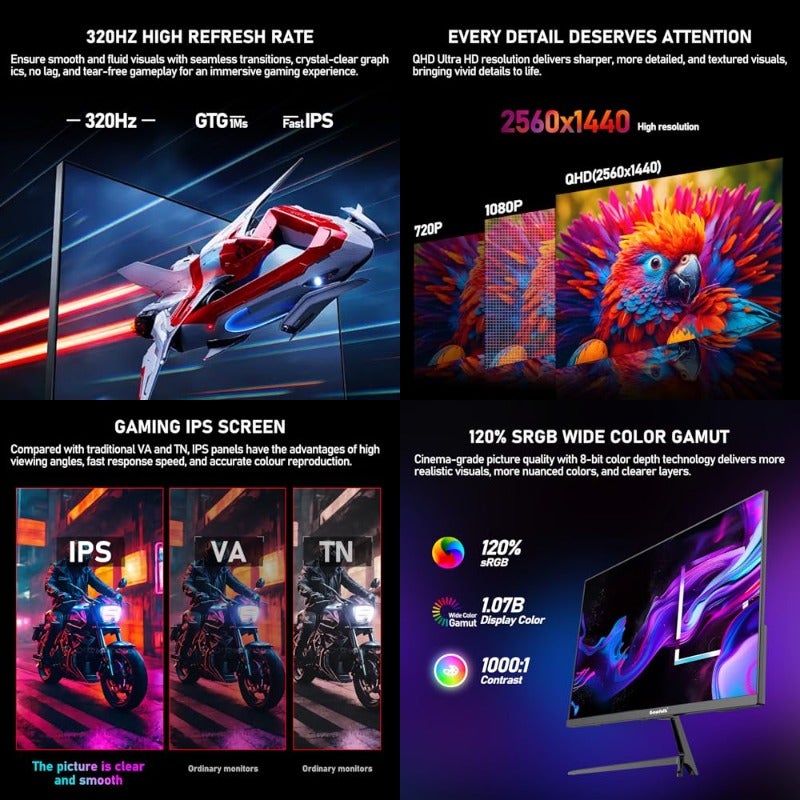 جاوفولك Gawfolk Ips 2k Gaming Monitor 27 inch