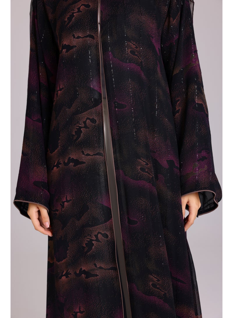 اكسا عباية نقوش ظلال انيقة بنفسجي - Image 5