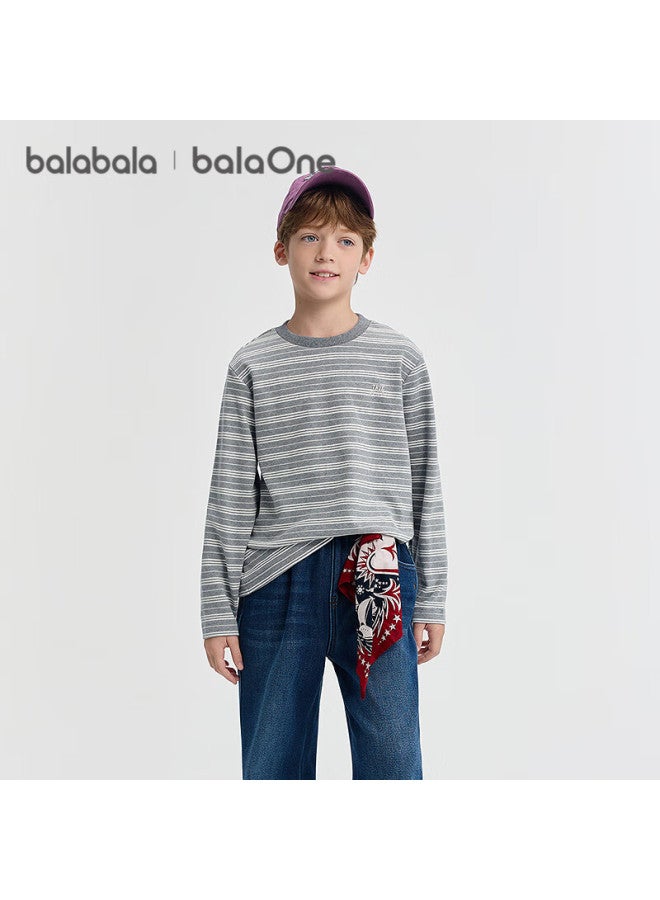 Balabala Balaone Children's Clothing Long-sleeve T-shirt For Boys And Girls, Autumn Striped Base Layer 208425100203 - Image 1