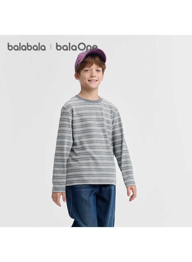 Balabala Balaone Children's Clothing Long-sleeve T-shirt For Boys And Girls, Autumn Striped Base Layer 208425100203 - Image 2
