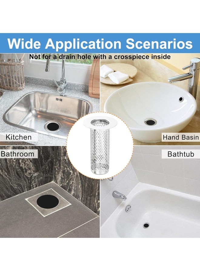 عبوة من 2 مصفاة تصريف دش، مصفاة تصريف أرضية من الفولاذ المقاوم للصدأ، مجمع شعر الحوض العميق للمطبخ والحمام والشرفة وتصريف الأرضية - Image 5