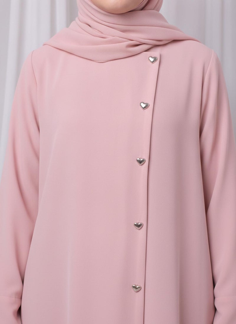 MSquare Fashion Pink Kids Abaya with Matching Hijab for Girls Korean Nida Fabric Modest Islamic Dress 8 Colors Available - Image 3