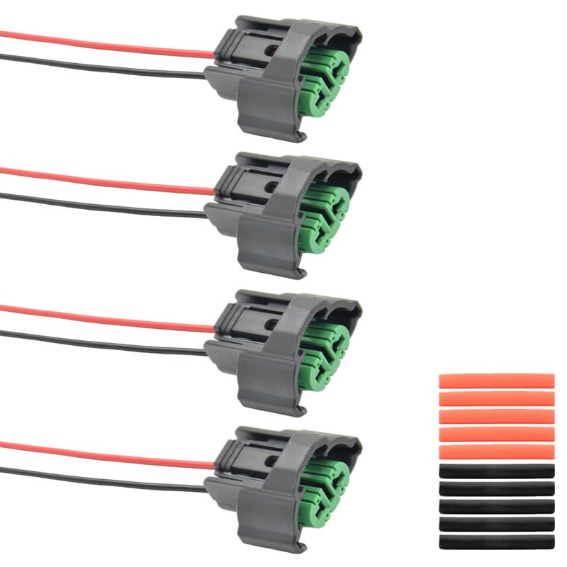 ALFOCI 4PCS H11 H8 Female Adapter Harness Receptacle with 63 Wire Harness 18AWG 300V for Headlights or Fog Lights with Heat Shrink Tubing C4PCS - Image 3