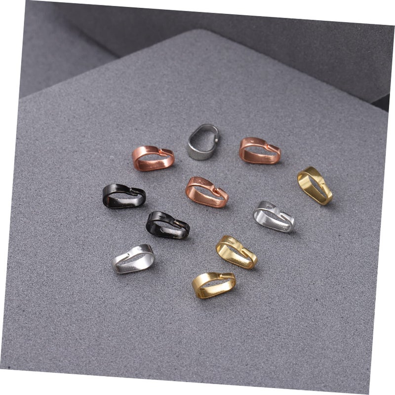 40 Pcs Silver Tone Jewelry Making Essentials Pinch Clasps Bails Pendants Connectors - Image 5