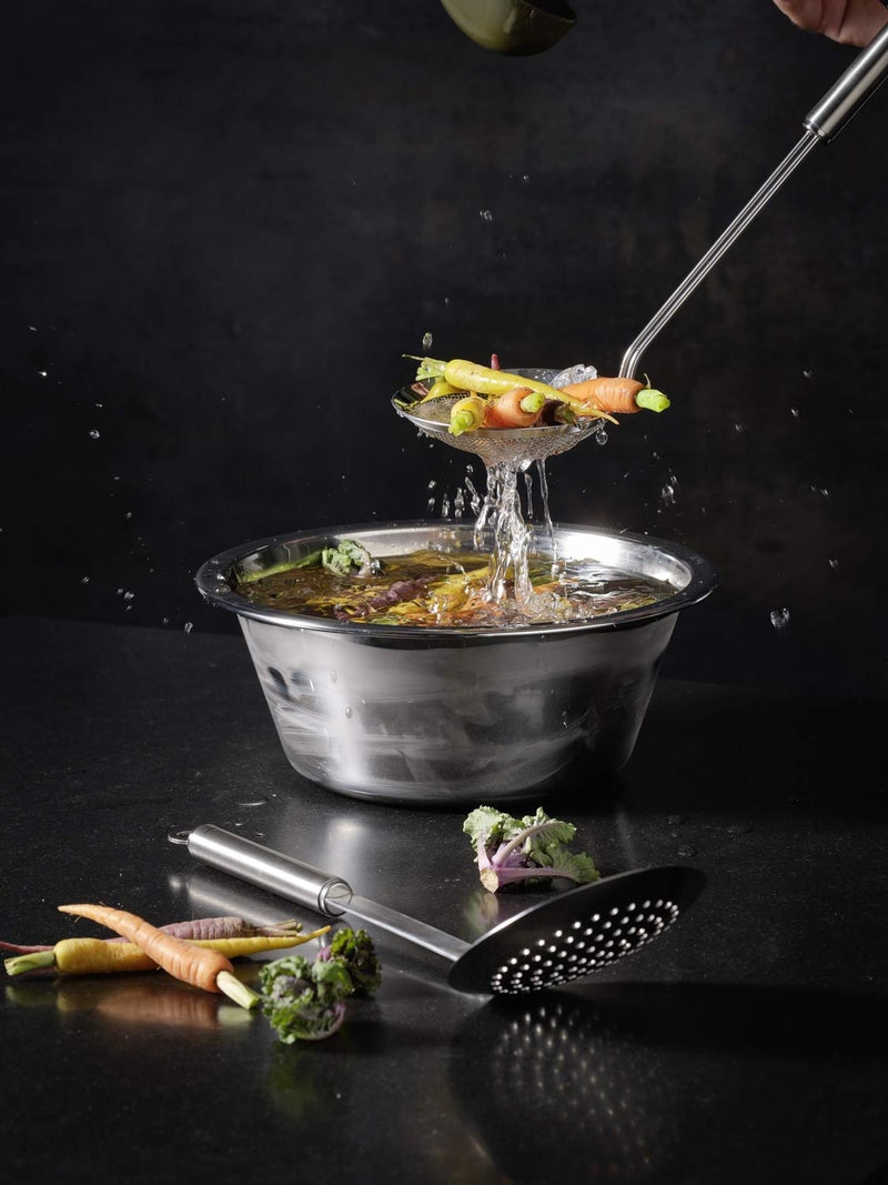 Rosle مغرفة سلكية من الفولاذ المقاوم للصدأ من ريسلي، مقبض دائري، قطر 4.7 بوصة، فضي - Image 4