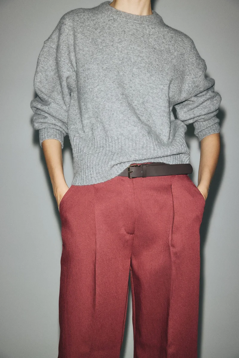 H&M Wide belted trousers