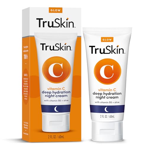 TruSkin Vitamin C Night Cream  Skins Natural Collagen Supporting Blend with Cocoa Butter Vitamin B5 Botanical Essential Oils  Brightening and Hydrating Face  Neck FirmerFeeling Skin 2 fl oz