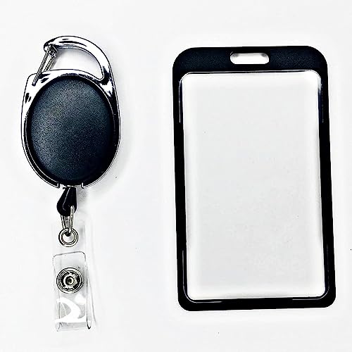 Lazybeee Aluminum Alloy ID Card Badge Holder with Yoyo Reel - A Stylish and Convenient Solution for Office Identification (Pack of 1, Black) - Image 3