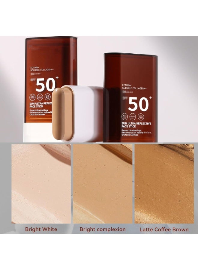 She Loves Ectoin+Soluble Collagen++ Pa++++ 50+Spf Sun Ultra Reflective Face Stick Prevent Ultraviolet Rays,Perseverance Can Lmprove Skin Tone,Dilute Skin Wrinkdes, Sunscreen Stick - Image 2