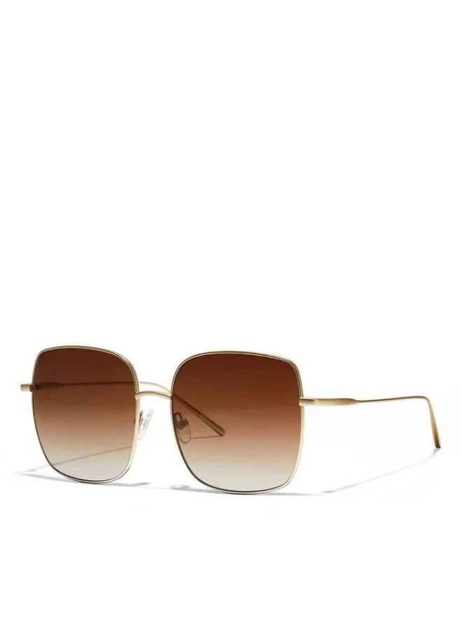 30Sundays SQUARE ONE Women Brown Sunglasses - Frame Material: Metal - Lens Color: Brown- Frame Color: Japanese Gold - Full Rim