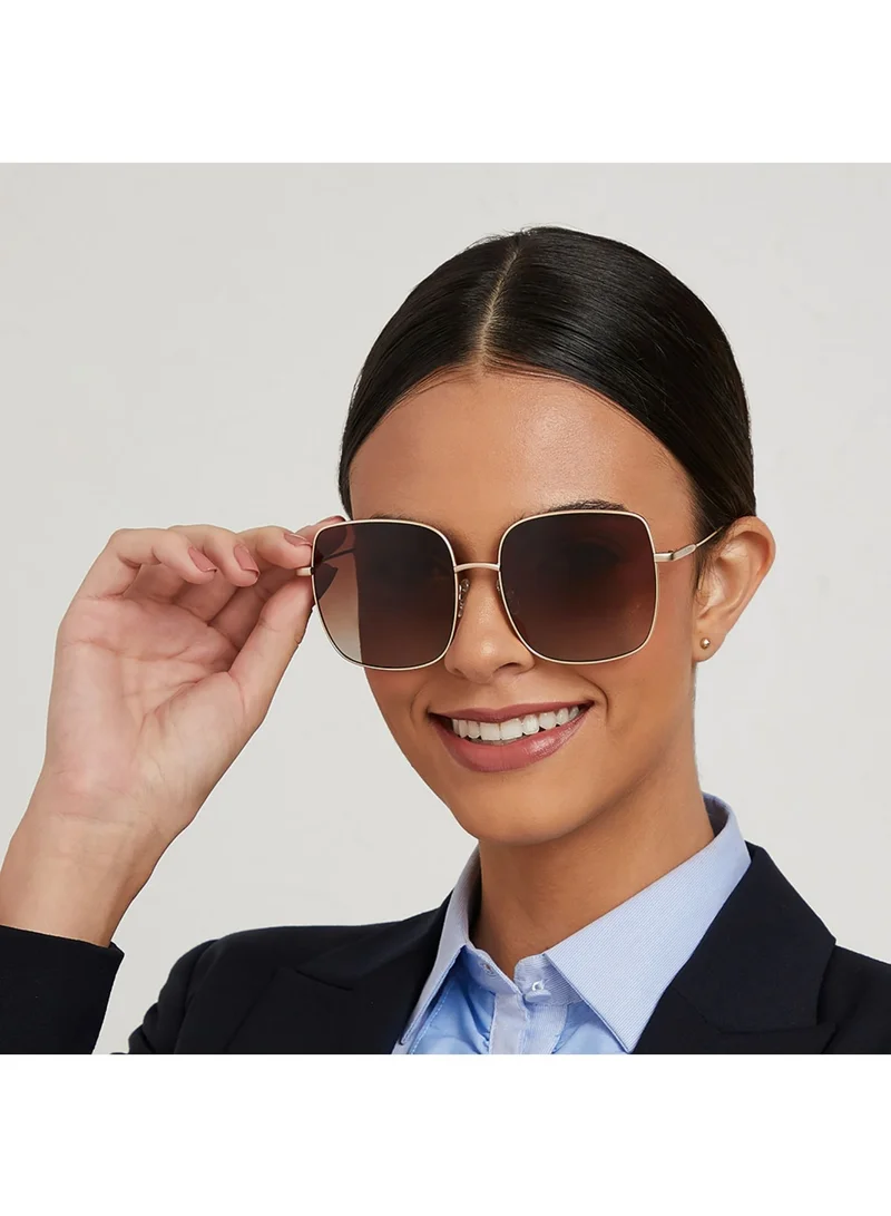 30Sundays SQUARE ONE Women Brown Sunglasses - Frame Material: Metal - Lens Color: Brown- Frame Color: Japanese Gold - Full Rim