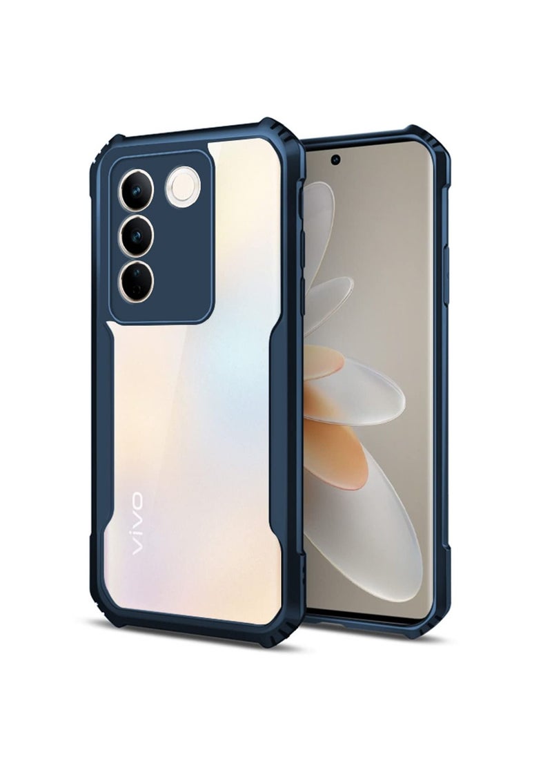 Generic - vivo V27/V27 Pro 5G Blue Mobile Phone Case Cover, Ultra-Thin Lightweight Cover Soft TPU Bumper + Acrylic Clear Back Case Cover - Image 1